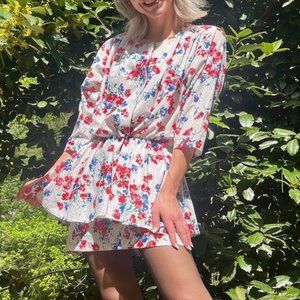 One of a Kind Vintage Up-cycled 1980s Floral Dress